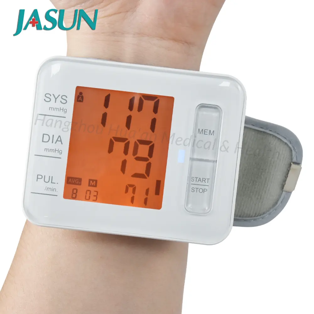 جهاز قياس ضغط الدم الرقمي من JASUN جهاز قياس ضغط الدم الرقمي الكهربائي التلقائي Tensiomtros جهاز قياس ضغط الدم للمعصم