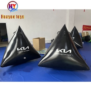 Bouée publicitaire gonflable en PVC HUAYUE, jouet aquatique triangulaire rouge pour jeux en plein air, garantie <span class=keywords><strong>de</strong></span> 2 ans - Product Image 6