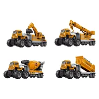 Excavadora de metal inercial de juguete, camión de aleación, tracción de cuatro ruedas, juguetes de coche inercial, modelo fundido a presión