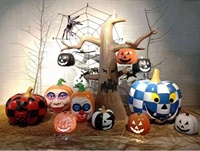 Offre Spéciale Halloween Décoration Sculpture de citrouille en fibre de verre Grande sculpture de citrouille en résine