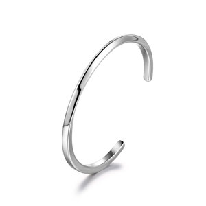 Minimalist Fashion Glossy <b>Cuff</b> <b>Bracelet</b> Zinc Alloy Black Unisex Jewelry Gift CZ046 - Product Image 2
