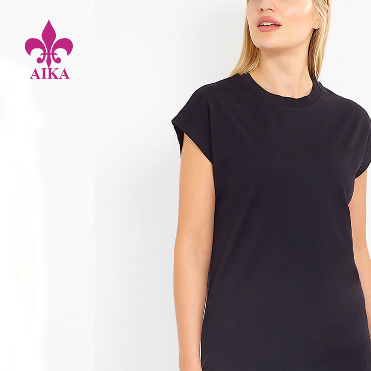 Wholesale Custom Women's Casual Shirts Cotton Breathable Oversized O-neck Short T-shirts 