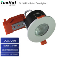 Plafonnier encastré à LED à ouverture ventilée, homologué pour les feux, avec cadre interchangeable