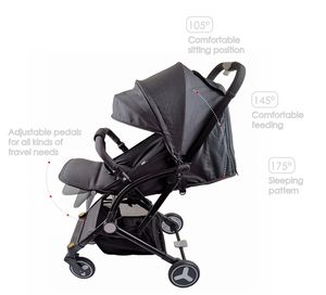Adjustable Directi Foldable Aluminum Alloy Pushchair <b>Baby</b> Stroller with <b>Bassinet</b> Toddler Featuring Adjustable Backrest - Product Image 6