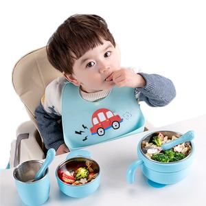 Bavoirs pour bébé personnalisés en gros, bavoirs d'alimentation imperméables pour bébé, bavoirs en silicone souple écologiques avec récupérateur de miettes - Product Image 3