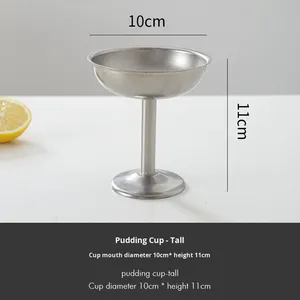 Retro kırılmaz 304 paslanmaz çelik Party kokteyl bardakları kupa bardak ayaklı tatlı kase seti parti düğün hediyesi için - Product Image 3