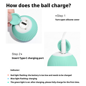 पर्यावरण के अनुकूल नई हॉट सेल 360 ° स्मार्ट स्वचालित इंटरैक्टिव कुत्ते स्मार्ट बॉल खिलौने यूएसबी चार्जर के साथ रोलिंग बॉल खिलौने रोलिंग बॉल - Product Image 5