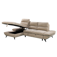 Canapé-lit convertible en tissu moderne en forme de L, design européen, deux places, meubles de salon avec rangement pour appartement, vente chaude