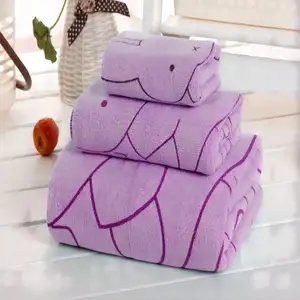 Factory Direct Selling Cotton Bath Towel Thickened Absorbent Gift Three-Piece Towel Set