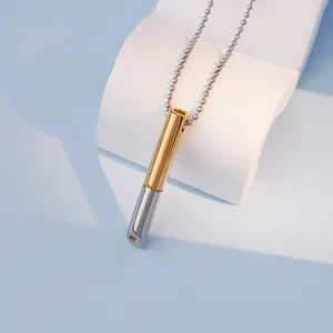 High Quality Jewelry Necklaces Stainless Steel Anxiety Breathing Whistle Pendant Necklace Stress Relief Meditation Necklaces