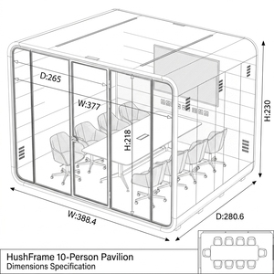 Système de cloisons acoustiques Work Pod, pavillon de bureau préfabriqué, salle de réunion de grande taille pour 10 personnes, usine source Foshan - Product Image 3