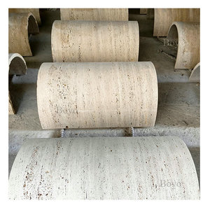Piastrella per Rivestimento Esterno a <span class=keywords><strong>Colonna</strong></span> Romana Cava, Non Riempita, Beige, Rotonda, in Travertino per Esterni - Product Image 1