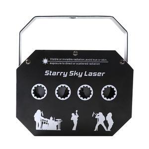 Lámpara de cielo estrellado de cuatro agujeros DMX512, luces de escenario, efecto de haz láser RGB, luz de escenario, proyector láser activado por sonido, espectáculo de iluminación - Product Image 3