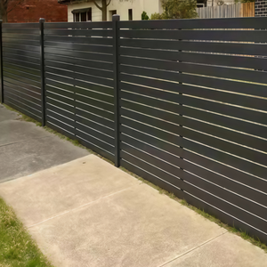새로운 모던 디자인 모듈형 울타리 알루미늄 금속 수평 마당 프라이버시 슬랫 펜스 패널 야외 정원 울타리 - Product Image 6