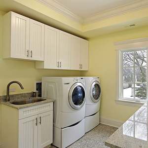 Meuble de cuisine moderne avec évier à linge imperméable, panneau en bois avec machine à laver - Product Image 2