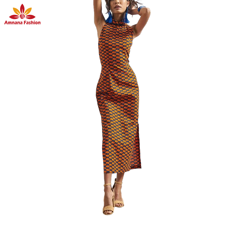 chinese dress ladies African Print Dresses for Women Cotton Mid-Dress Dashiki Knee-Length  Traditional Clothing X-Small at Amazon Women's Clothing store main image 1