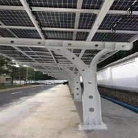 Kit d'énergie solaire photovoltaïque connecté au réseau réglable, structure de montage en alliage d'aluminium pour carport, pour projet de production d'énergie solaire sur toit de parking