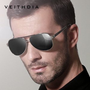 Veithdia Men's Aviator Sunglasses Gold <b>Frame</b> Dark Green Polarized Lenses UV400 Protection Metal <b>Frame</b> Type 3 Sunshades - Product Image 4