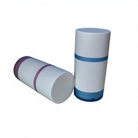 Contenant de crème déodorante en stick PP, flacon cosmétique 50g, emballage stick solide, option couleur corps blanc