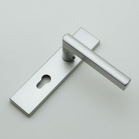 Serrure de porte simple en fer argenté à clé, poignée silencieuse, logo personnalisé, garantie 1 an, installation facile, pour chambre et salle de bain J020