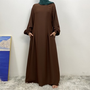 6822 #   Nouvelle Robe Longue Ample et Simple pour Femmes, Modèle Populaire en Tissu Nida Doux, avec 2 Fermetures Éclair Avant, Idéale pour l'Allaitement - Product Image 5