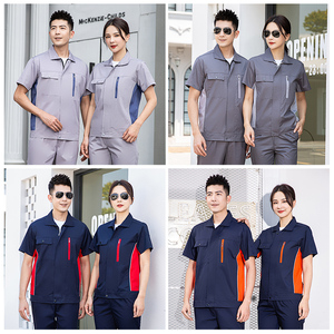 Ropa de trabajo de manga corta caliente <span class=keywords><strong>para</strong></span> hombres y mujeres chaqueta de trabajo de construcción <span class=keywords><strong>pantalones</strong></span> uniformes de ropa industrial personalizados - Product Image 3