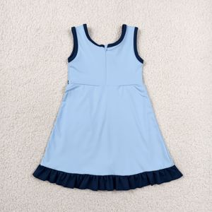 ชุดเดรสเด็กผู้หญิงสีแดงขาวลายจุด รุ่น GSD4128 rts Little girl Boutique ขายส่ง ชุดเด็กผู้หญิงแขนกุด แต่งขอบสแกลลอป สไตล์สปอร์ต - Product Image 5