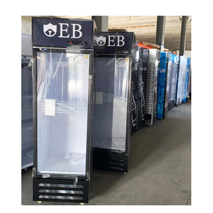 Porte en verre mince <span class=keywords><strong>vitrine</strong></span> de <span class=keywords><strong>boisson</strong></span> froide refroidisseur d'air réfrigérateur écran LED congélateur vertical réfrigérateur pour boissons - Product Image 5