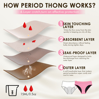 Culottes menstruelles imperméables à 4 couches ODM, sous-vêtements d'incontinence en coton, culotte menstruelle pour femmes, période menstruelle