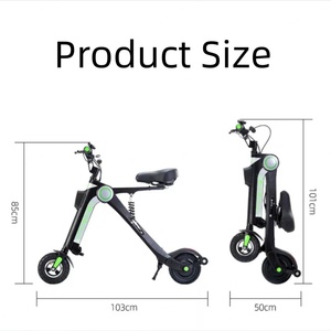 Bicicleta Eléctrica Plegable para Adultos, Bicicleta Eléctrica Pequeña para Mujer, Batería de Litio de 36 V y 7,5 Ah, Motor de Cubo Trasero de 250 W - Product Image 6