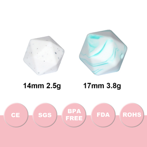 grado BPA libre icosaedro bebé masticar dentición perlas de silicona para la joyería de la dentición - Product Image 3