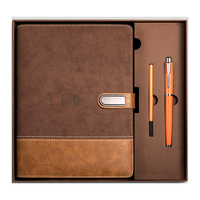 Carnet d'agenda de luxe en gros direct avec boîte cadeau de banque d'alimentation et clé USB avec logo personnalisable