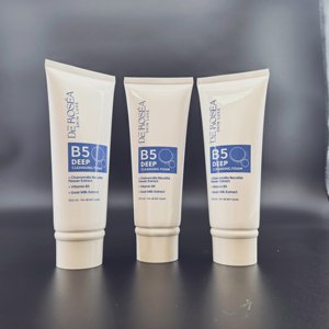 บรรจุภัณฑ์โฟมล้างหน้าขนาด D40 มม. 100 มล. หลอดพลาสติกเปล่าสำหรับเครื่องสำอาง แบบพิมพ์ออฟเซ็ตตามสั่ง หลอดสีขาวพร้อมฝาเกลียวอะคริลิก - Product Image 2