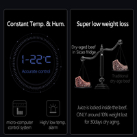 SICAO humidité de haute qualité 50-85% 1-22 ° C usage domestique Steak acier inoxydable sec ager réfrigérateur armoire réfrigération Machine