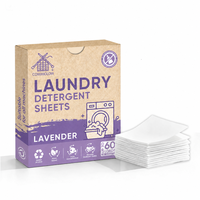 Feuilles de lessive à la lavande pour toutes les températures d'eau, fournisseur de produits de nettoyage du linge, feuilles de lessive à base de plantes