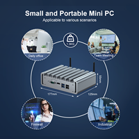 HYSTOU 6 RJ45 Intel I225-V 2.5G, komputer Mini PC Intel Celeron J4125 DDR4 SATA USB Win 10/11 Ubuntu Pfsense