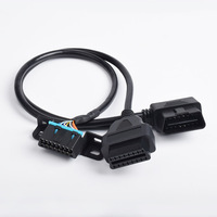 Câble d'extension OBD2 universel 16 broches 16 cœurs 1 entrée 2 sorties, faisceau de connexion de diagnostic automobile pour scanner ELM327 de voiture