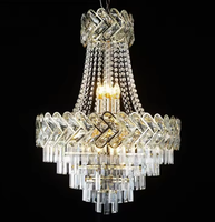 Accessoires de mariage, lustre en fer électro-plaqué, cristal, classique, élégant, vintage, décoration de mariage professionnelle