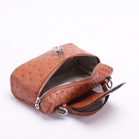 Sac à main pour femme en grain d'autruche avec fermoir à boucle, poignée supérieure, chaîne amovible, sac bandoulière, sac de voyage quotidien