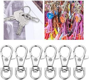 Llaveros con Mosquetón Giratorio de Alta Calidad con Ganchos Metálicos Resistentes, Color Plateado, 10 Piezas - Product Image 4