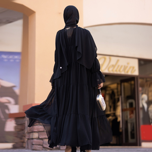 2023 Loriya mode vêtements islamiques dubaï turquie en mousseline de soie musulman Kimono surdimensionné été tombola musulman filles Abaya en gros - Product Image 6
