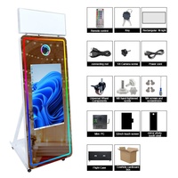 Kiosque Photobooth de Mariage en Gros avec Écran Tactile 32 Pouces, Logiciel DSLR Gratuit, Cadre LED RGB et Fonction Selfie