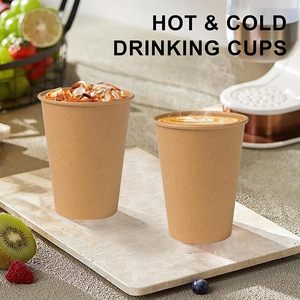 Bicchieri di Carta Marrone Usa e Getta da 12 oz, Spessi per Bevande Calde e Fredde, per Riunioni, Casa, Caffetterie - Product Image 5