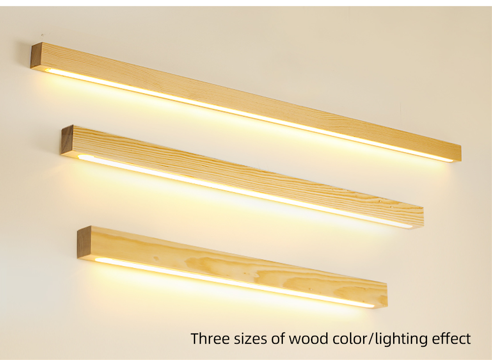 Energy-saving Simple Wall Lamp Wooden Straight Line Wall Lamp Creative Personality Corridor Hotel Restaurant Wall Lamp