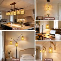 Abat-jour suspendus Yulin Jiafu Boho, abat-jour tissés pour lampadaires, lampes suspendues en rotin, lampe bohème, luminaire de plafond