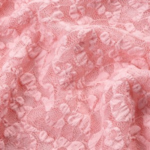 Couleur unie personnalisée 90% polyester 10% spandex maille tricotée broderie 3d fleur tissu de dentelle française pour robe de soirée de mariage - Product Image 2