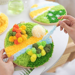 Kits de broderie au crochet pour sous-verres 3D motif mousse, pour adultes débutants, loisirs créatifs DIY amusants pour enfants, kits de broderie de dessins animés - Product Image 6