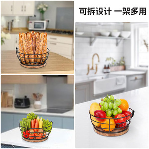 Fruit Basket With Banana Holder Metal Wire Design <b>Kitchen</b> Countertop Organizer Nordic Style Multi Function <b>Storage</b> Bowl - Product Image 3