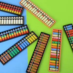 Abacus Soroban ของเล่นคณิตศาสตร์สำหรับเด็ก,แท่งพลาสติก Abacus Soroban หลากสีโลโก้ได้ตามต้องการสำหรับนักเรียนโรงเรียนฝึกอบรม17แท่ง