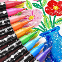 Marqueurs à double pointe scintillants à base d'eau, stylos à peinture scintillante pour cartes en papier, bricolage, artisanat artistique